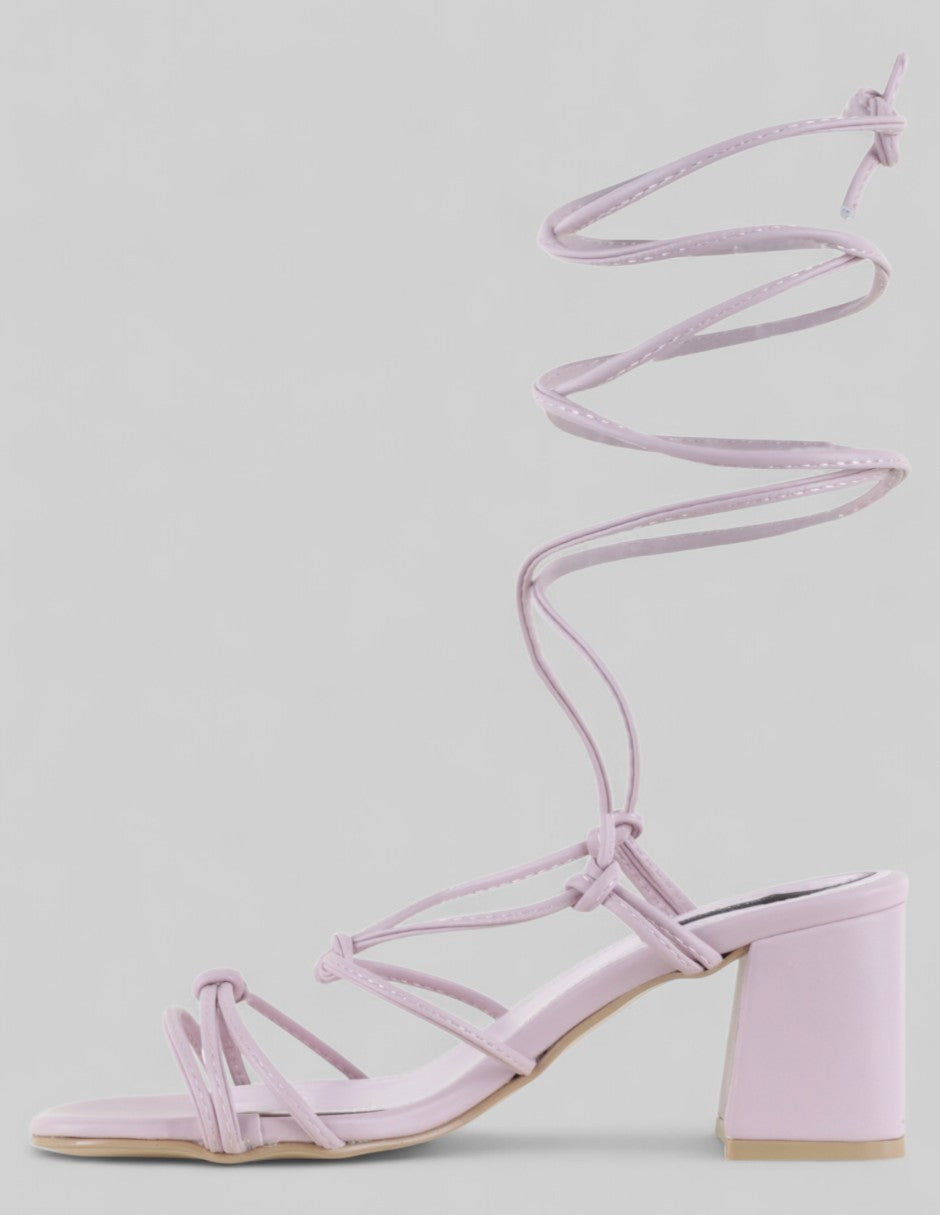 Sandalia con tacón Glam en Sintético – Rosa