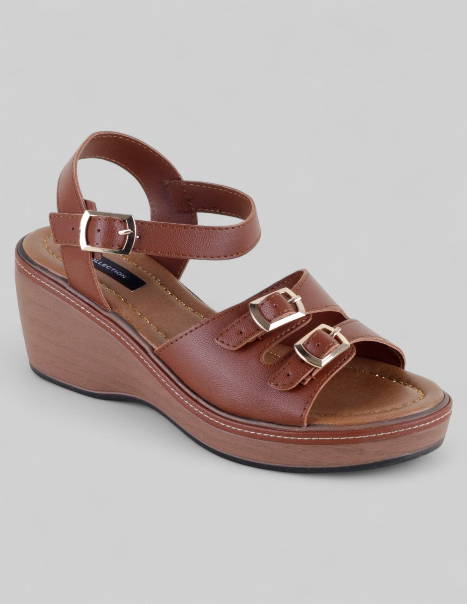 Sandalias con plataforma Sprint en Piel vegana – Café