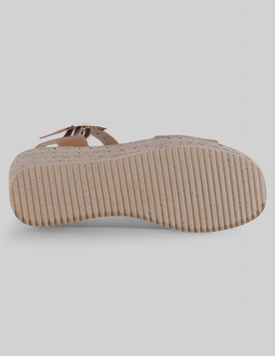 Sandalias con plataforma Naia  en Piel vegana – Beige