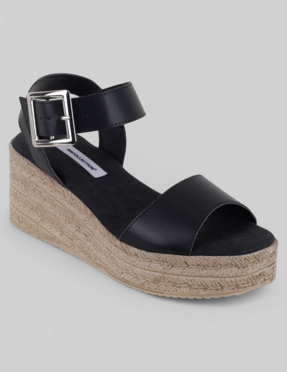Sandalias con plataforma Naia en Piel vegana – Negro