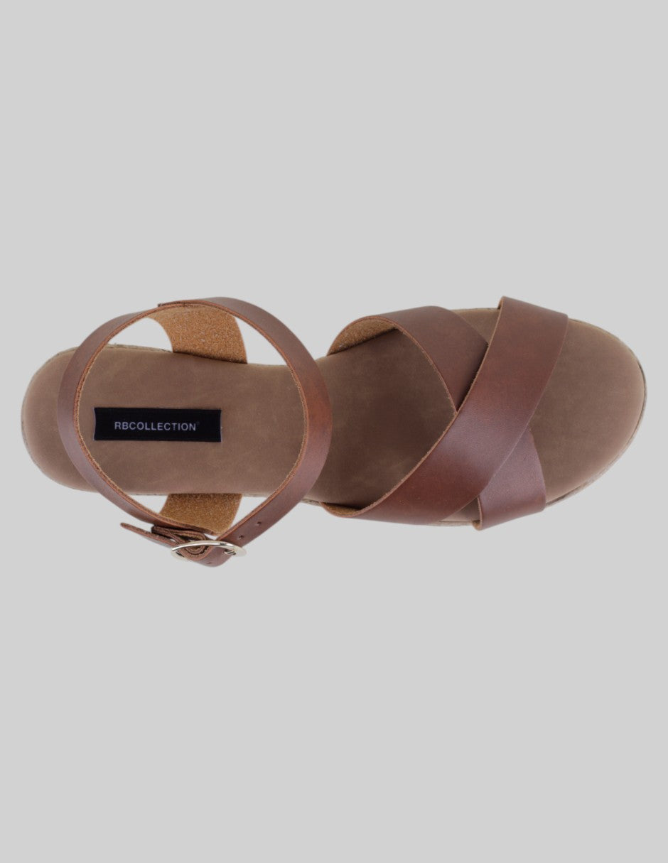 Sandalias con plataforma Steps en Piel vegana – Café