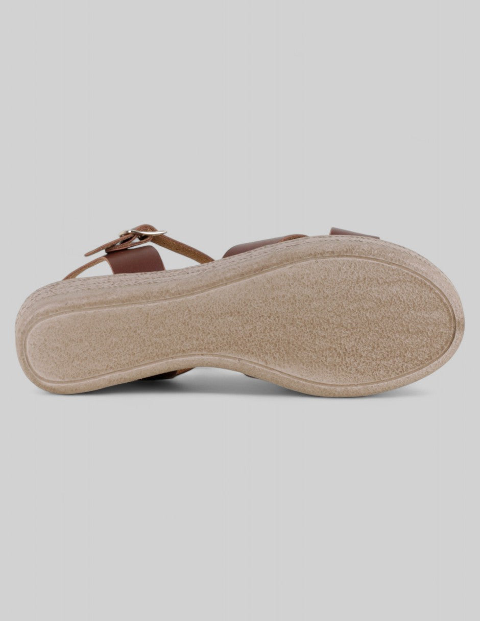 Sandalias con plataforma Steps en Piel vegana – Café