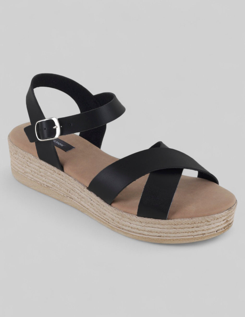 Sandalias con plataforma Exterior Piel vegana Color Negro Para Mujer De RBCOLLECTION