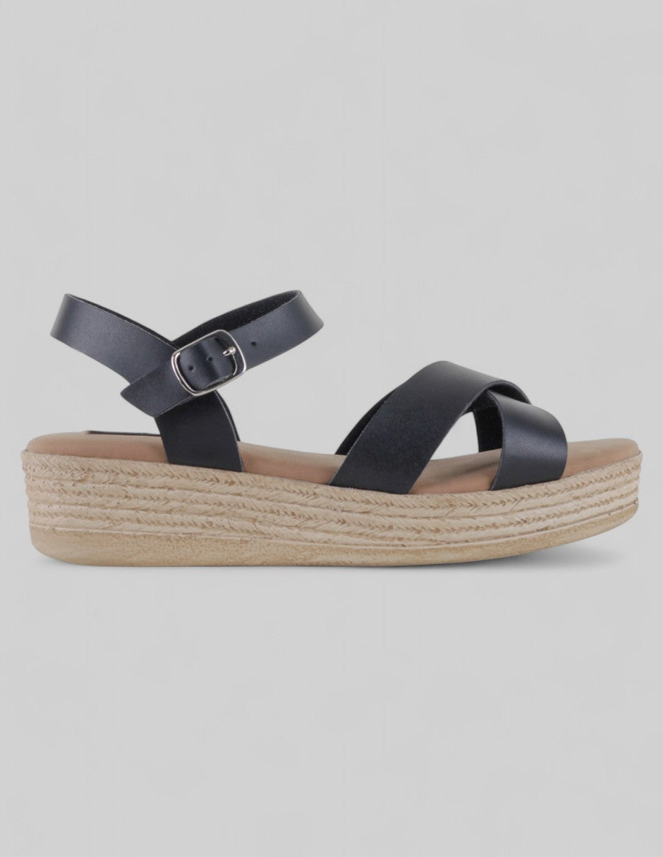 Sandalias con plataforma Steps en Piel vegana – Negro