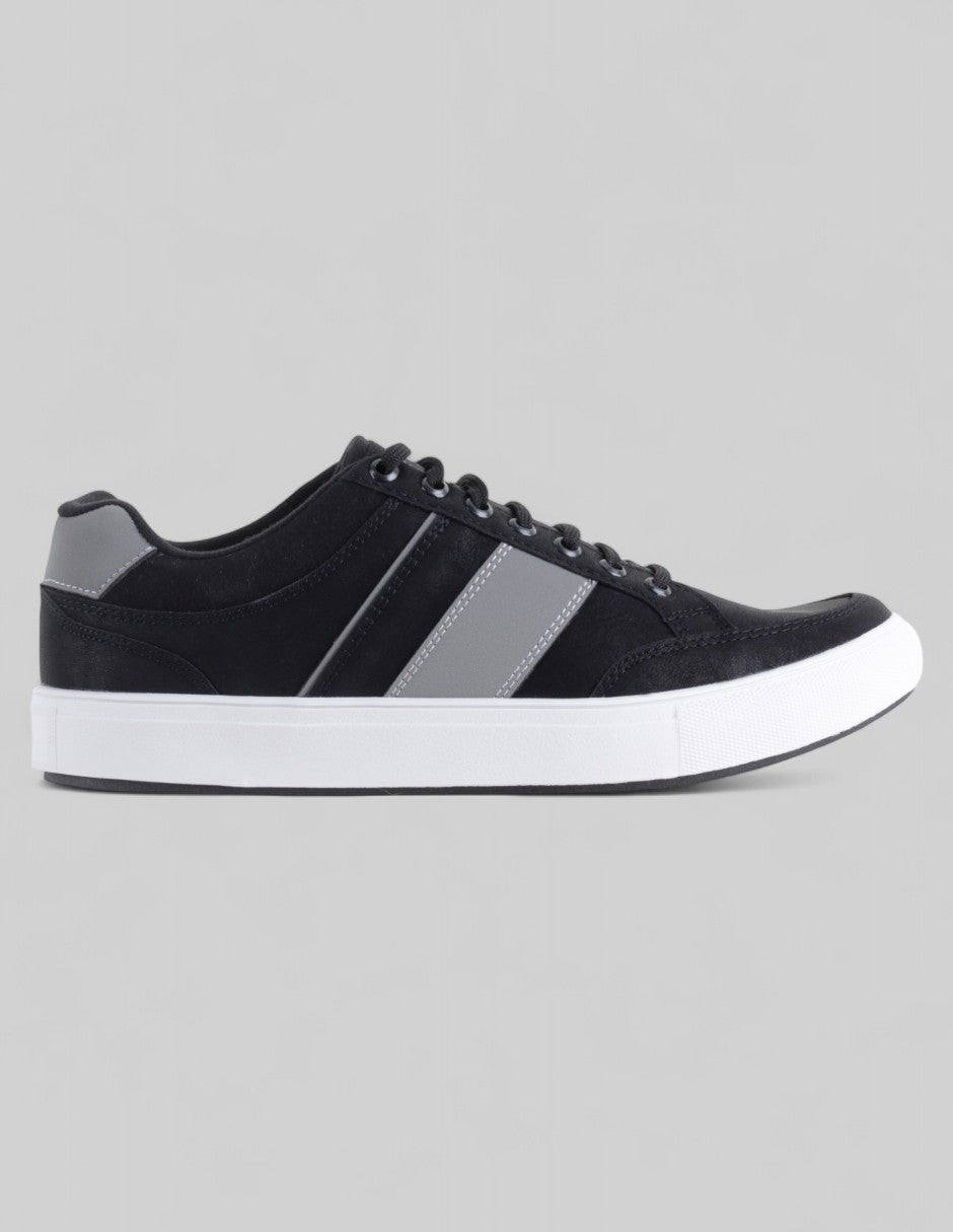 Tenis con cordones Urban en Piel vegana – Negro