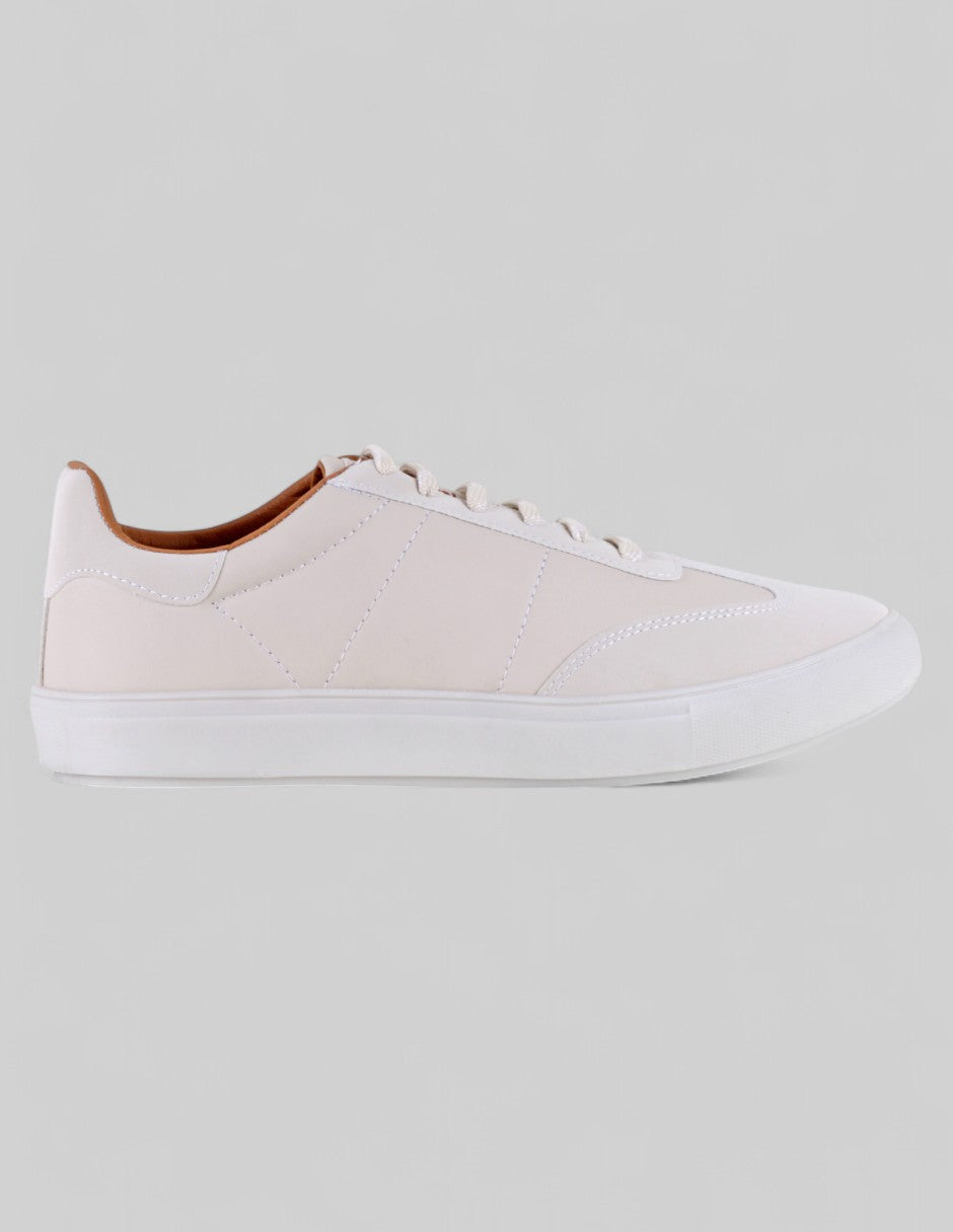 Tenis con cordones Urban en Piel vegana – Beige