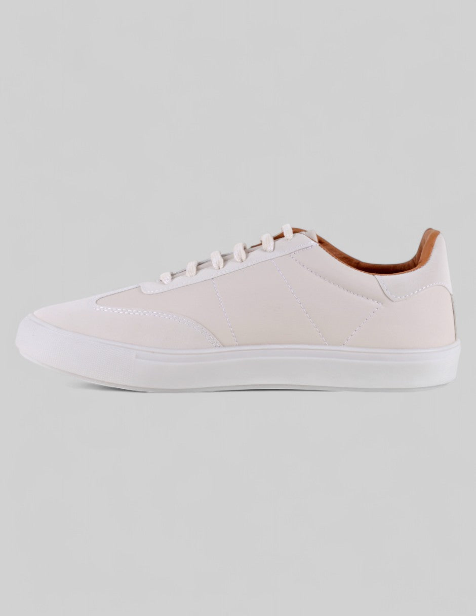 Tenis con cordones Urban en Piel vegana – Beige