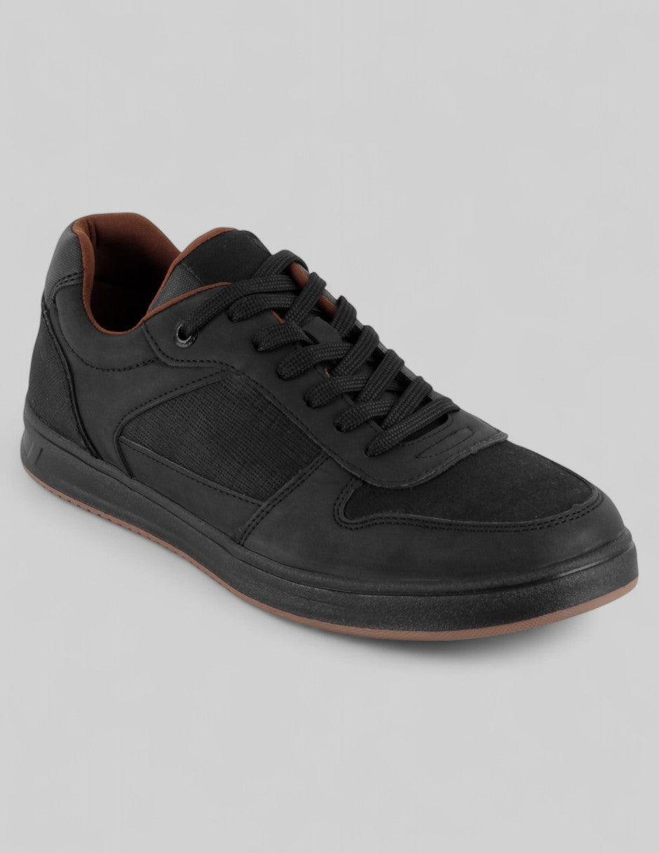 Tenis con cordones Exterior Piel vegana Color Negro Para Hombre De RBCOLLECTION