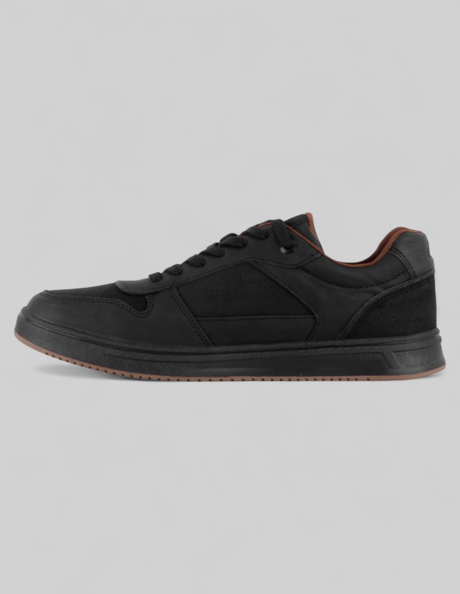 Tenis con cordones Urban en Piel vegana – Negro