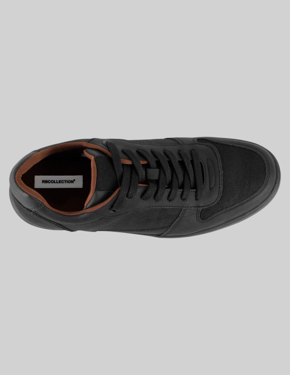 Tenis con cordones Urban en Piel vegana – Negro