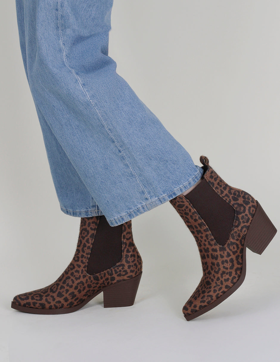 Botas tipo western Zhara en Textil – Café