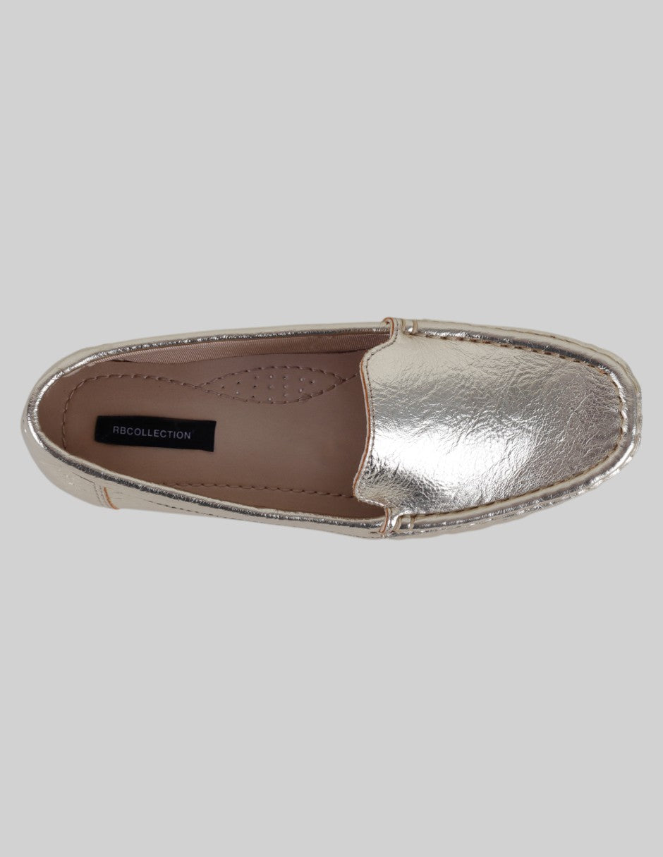 Mocasines Steps en Piel vegana – Dorado