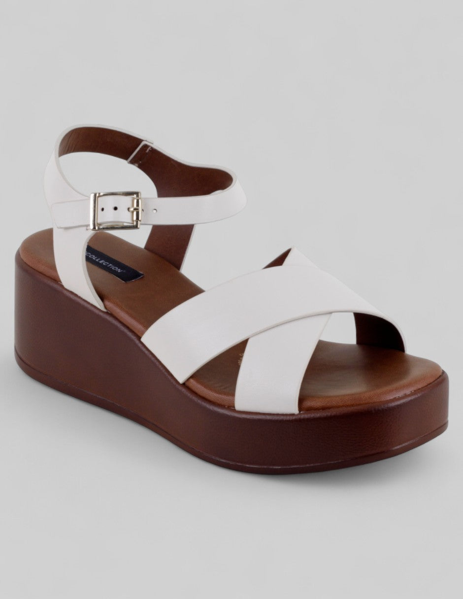 Sandalias con plataforma Steps en Piel vegana – Blanco