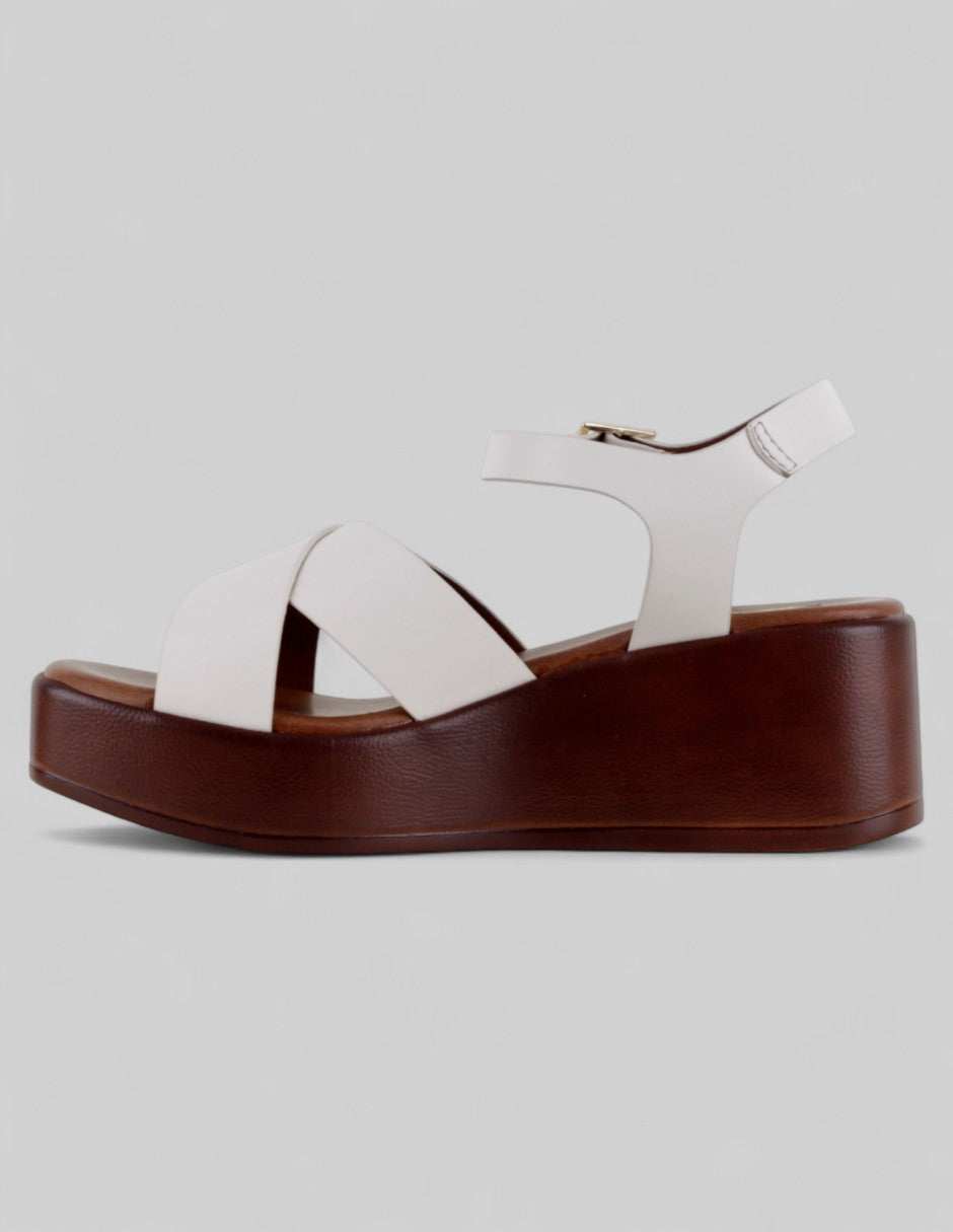 Sandalias con plataforma Steps en Piel vegana – Blanco