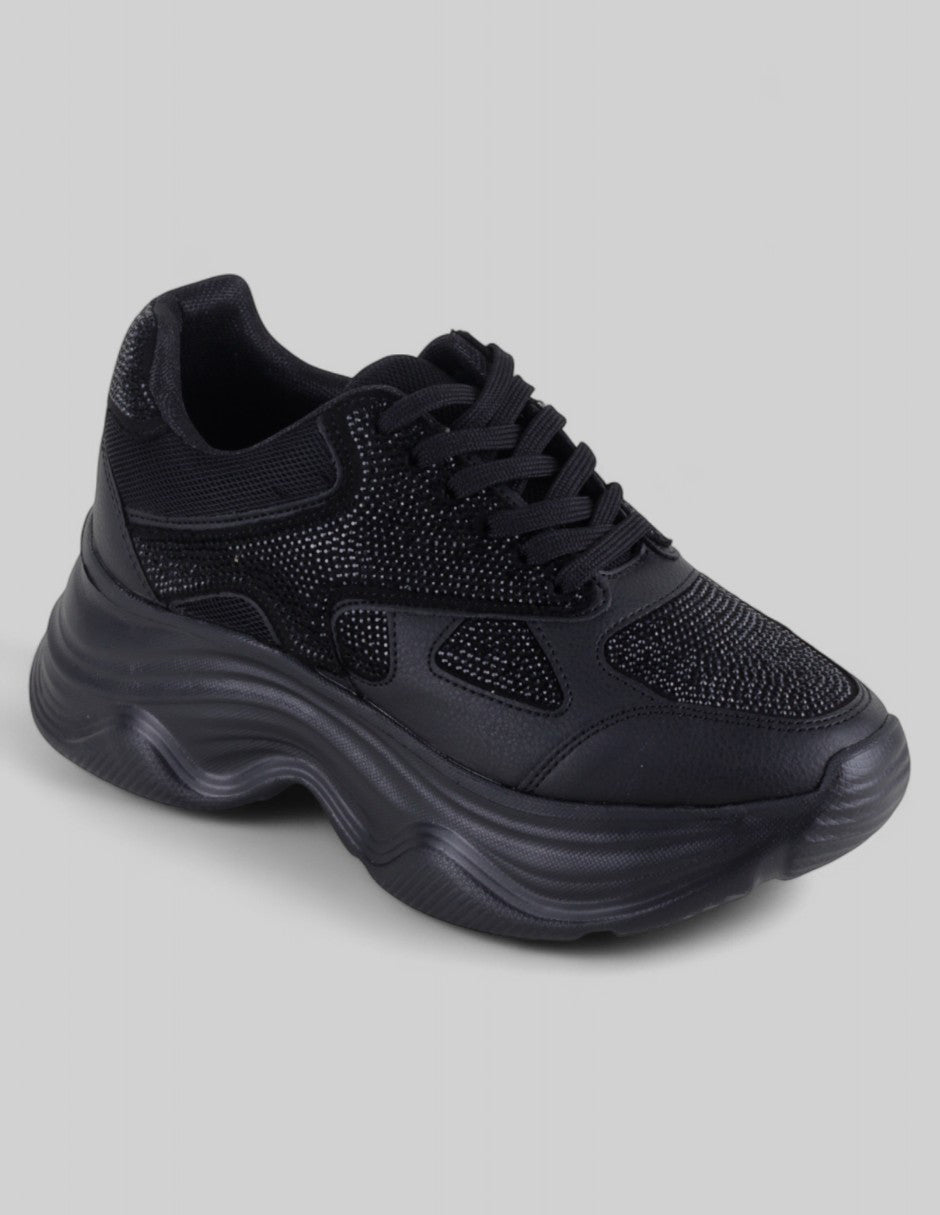 Tenis tipo deportivo Exterior Sintético Color Negro Para Mujer De RBCOLLECTION