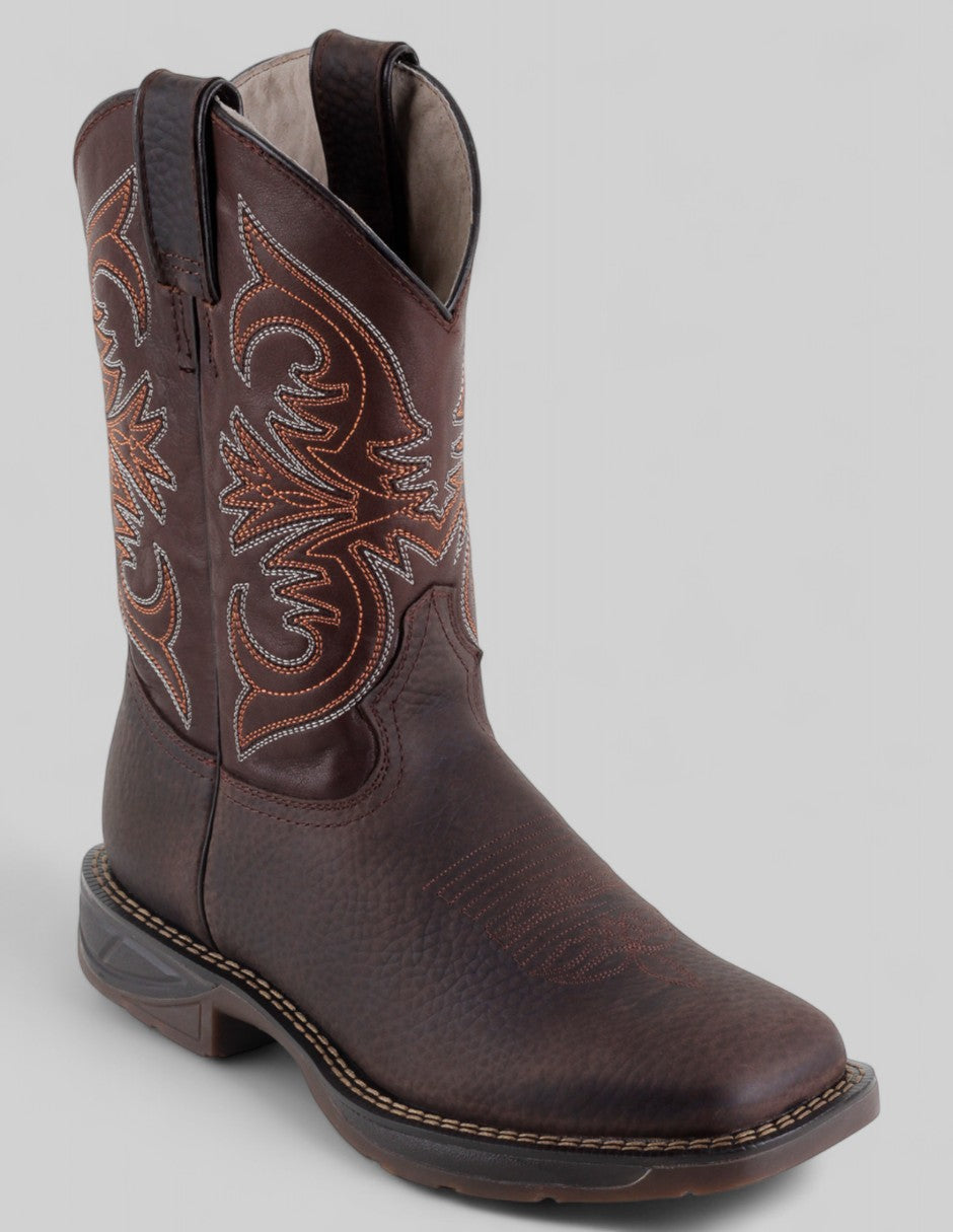 Botas western Exterior Piel Color Café Para Hombre De RBCOLLECTION