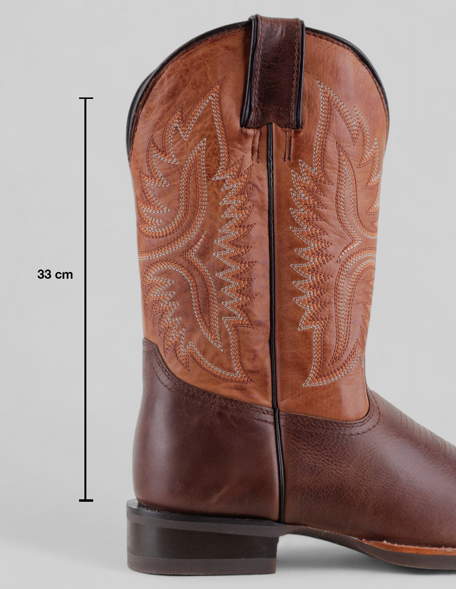 Botas tipo western Cowboy en Piel – Café