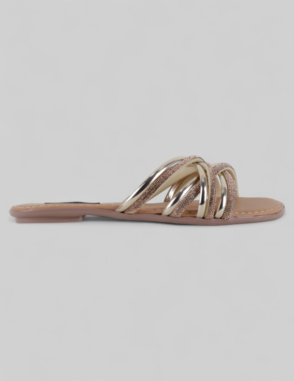 Sandalias de piso Soft en Sintético – Dorado