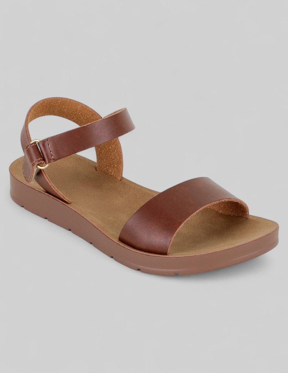 Sandalias Kids  en Piel vegana – Café