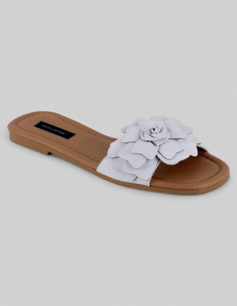 Sandalias de piso Soft en Piel vegana – Blanco