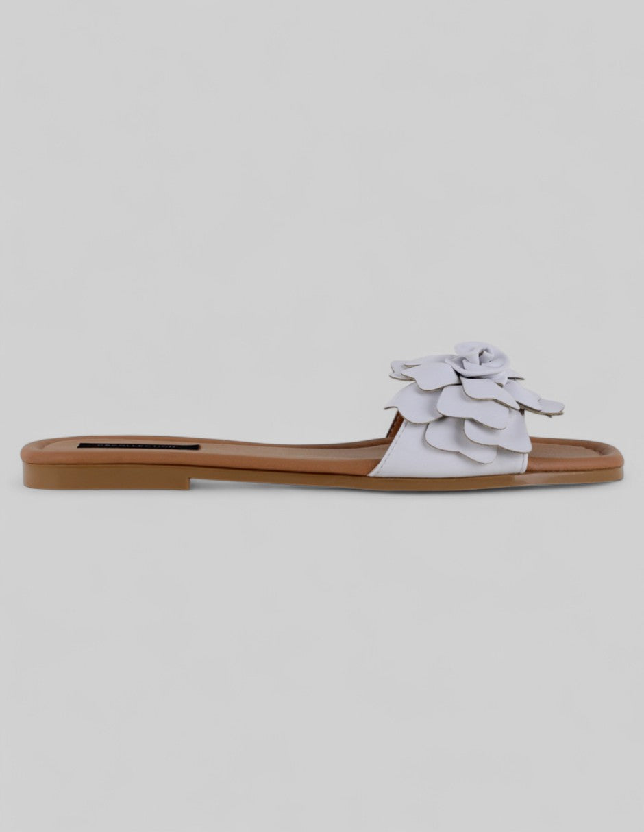 Sandalias de piso Soft en Piel vegana – Blanco