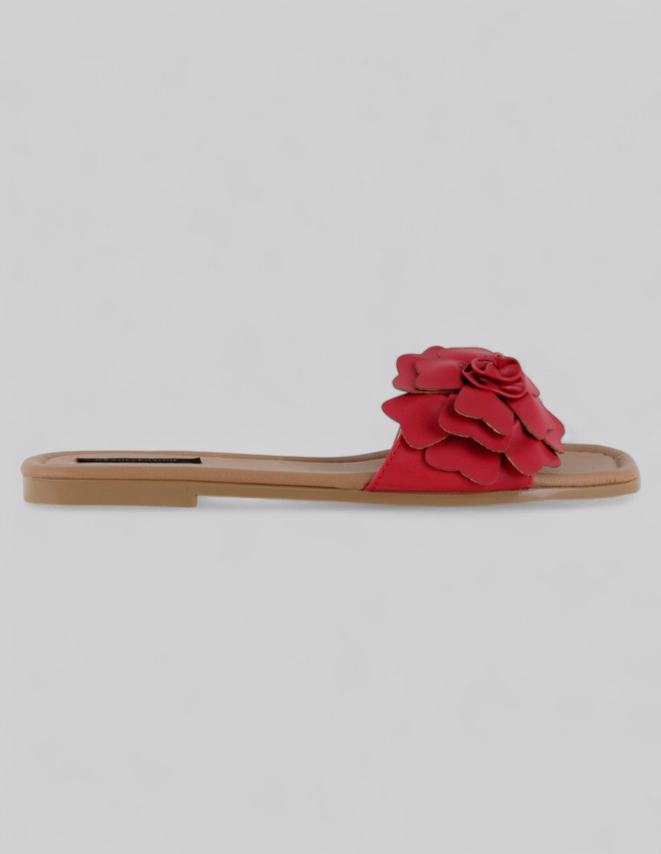 Sandalias de piso Soft en Piel vegana – Rojo