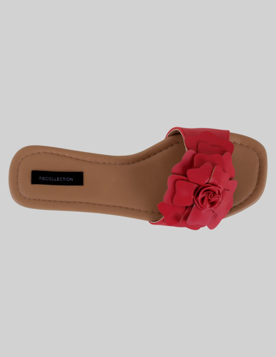 Sandalias de piso Soft en Piel vegana – Rojo