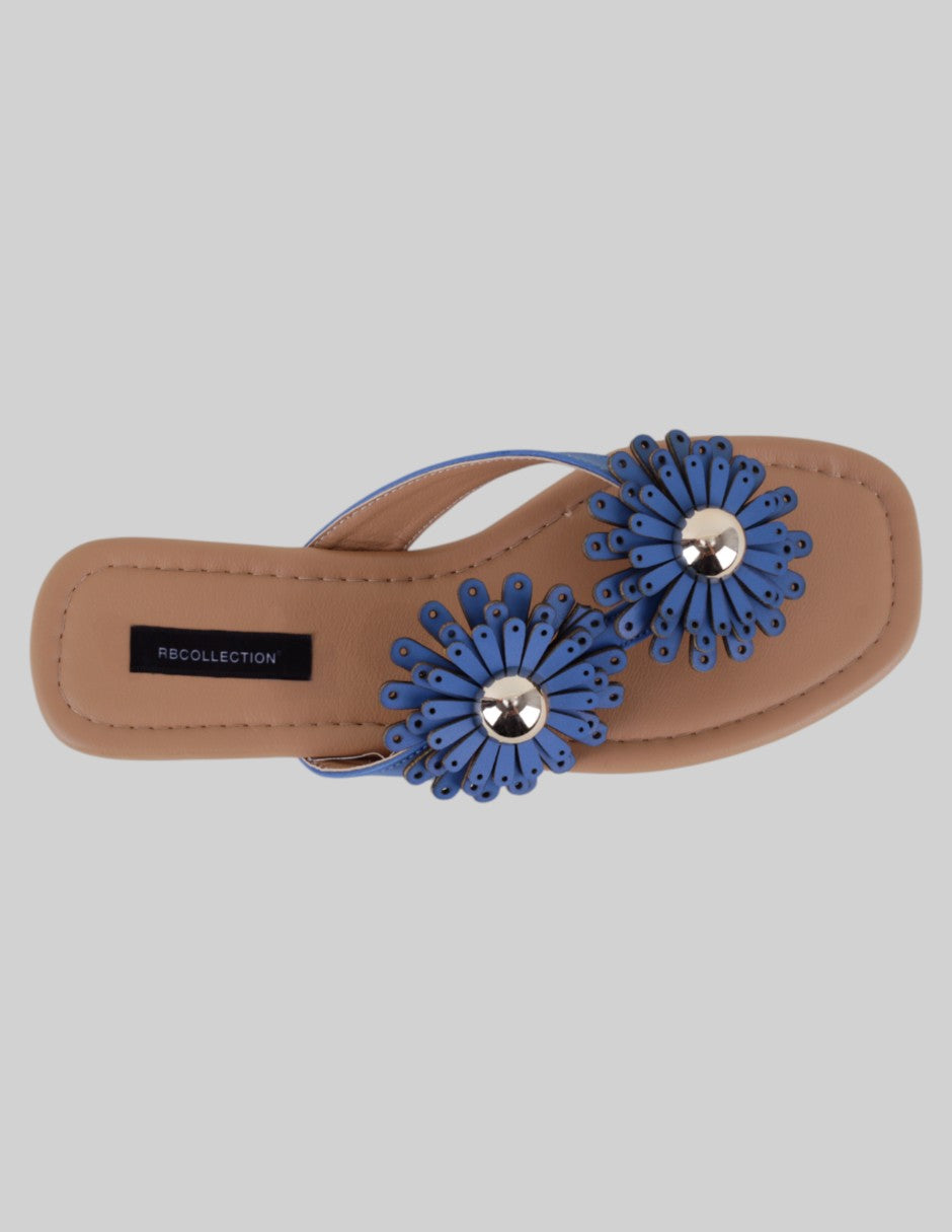 Sandalias de piso Soft en Piel vegana – Azul