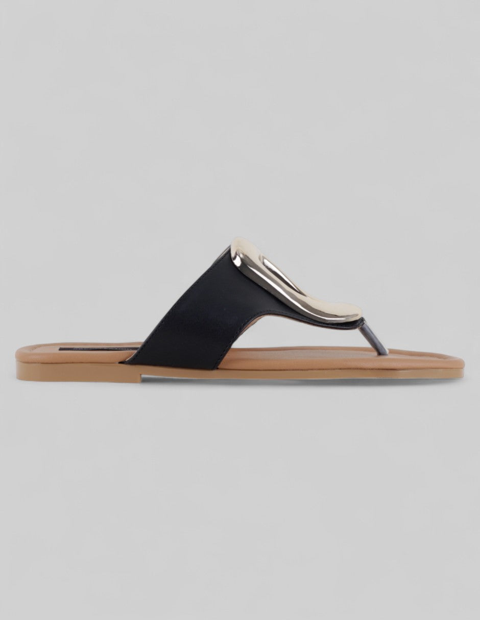 Sandalias de piso Soft en Piel vegana – Negro