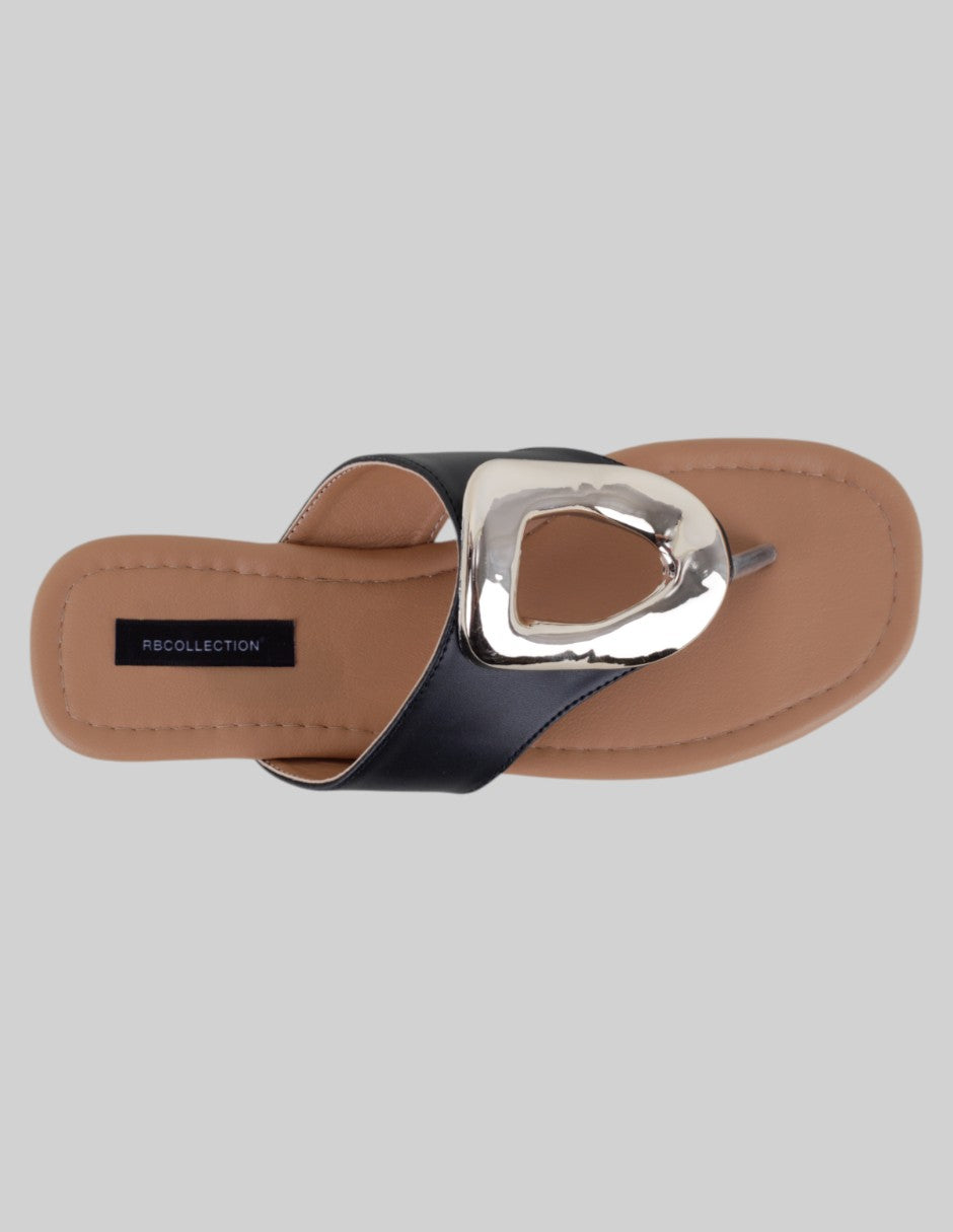 Sandalias de piso Soft en Piel vegana – Negro