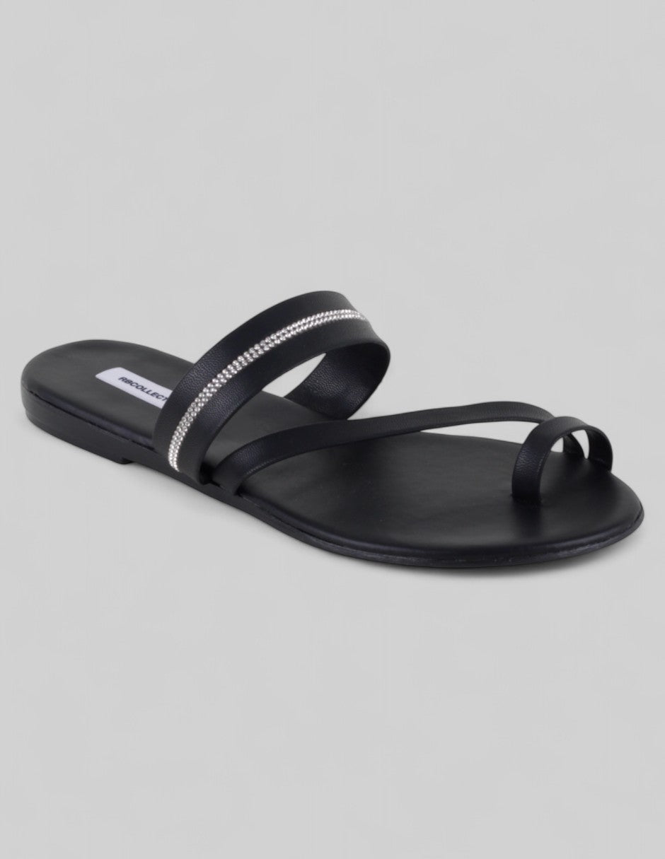 Sandalias de piso Soft en Piel vegana – Negro