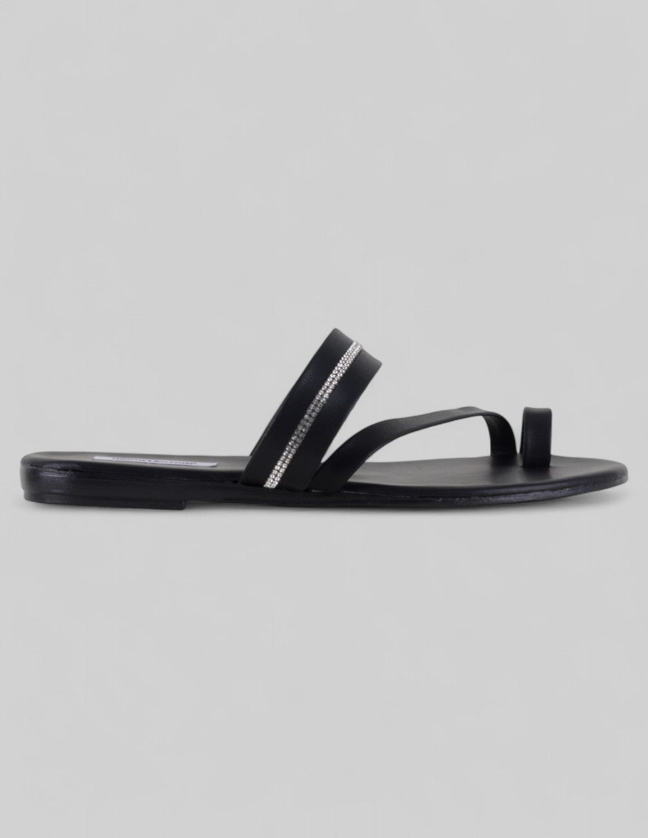 Sandalias de piso Soft en Piel vegana – Negro