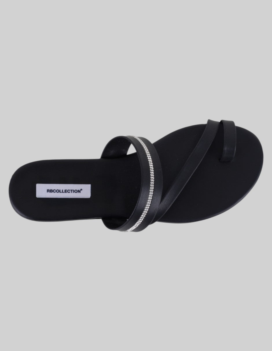 Sandalias de piso Soft en Piel vegana – Negro