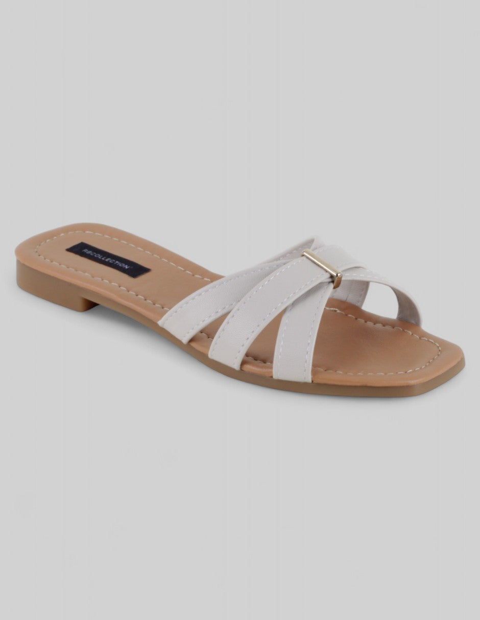 Sandalias de piso Soft en Piel vegana – Beige