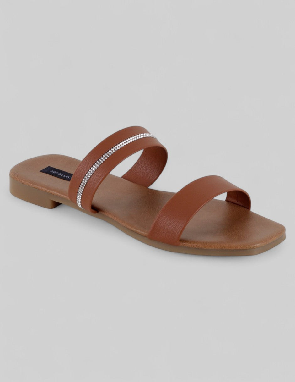 Sandalias de piso Soft en Piel vegana – Café