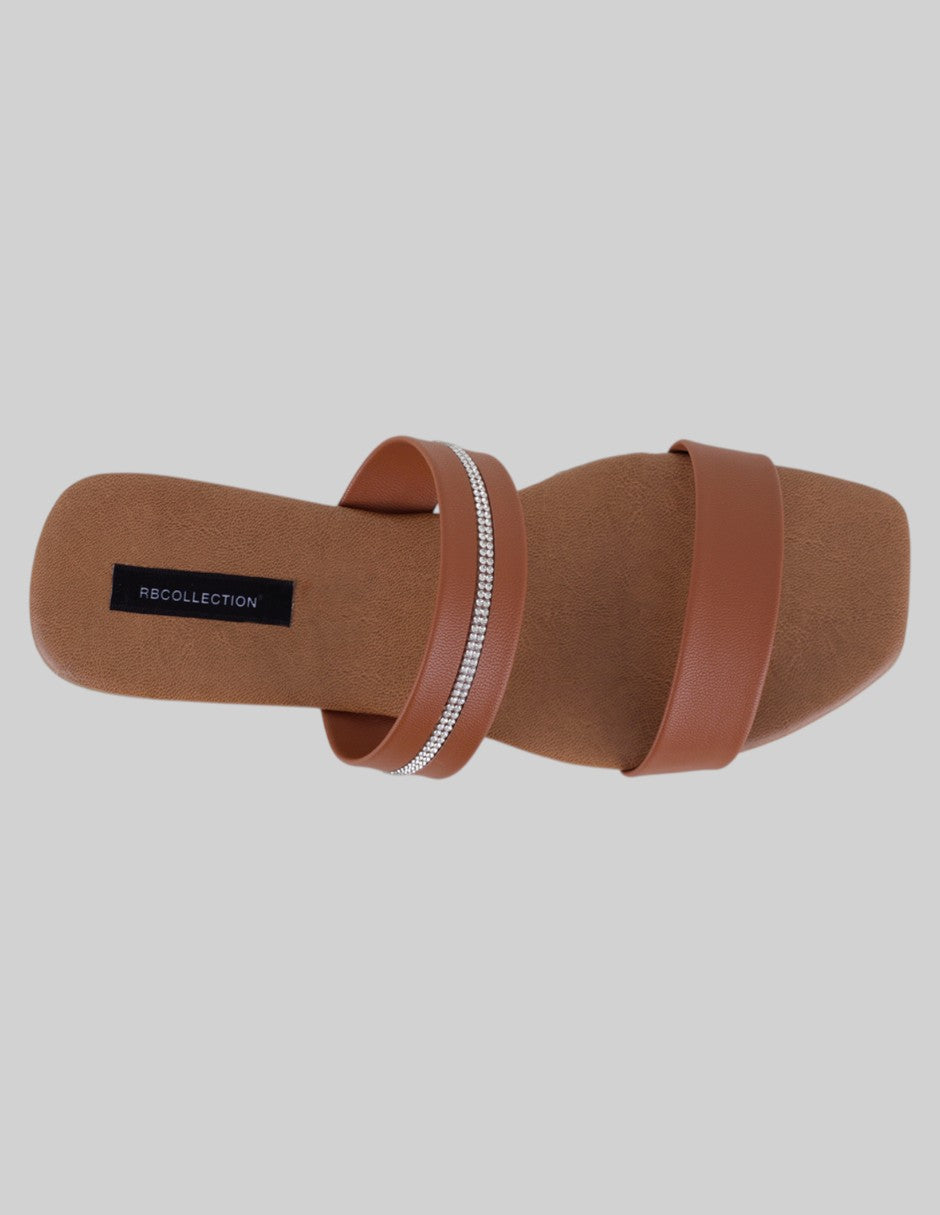 Sandalias de piso Soft en Piel vegana – Café