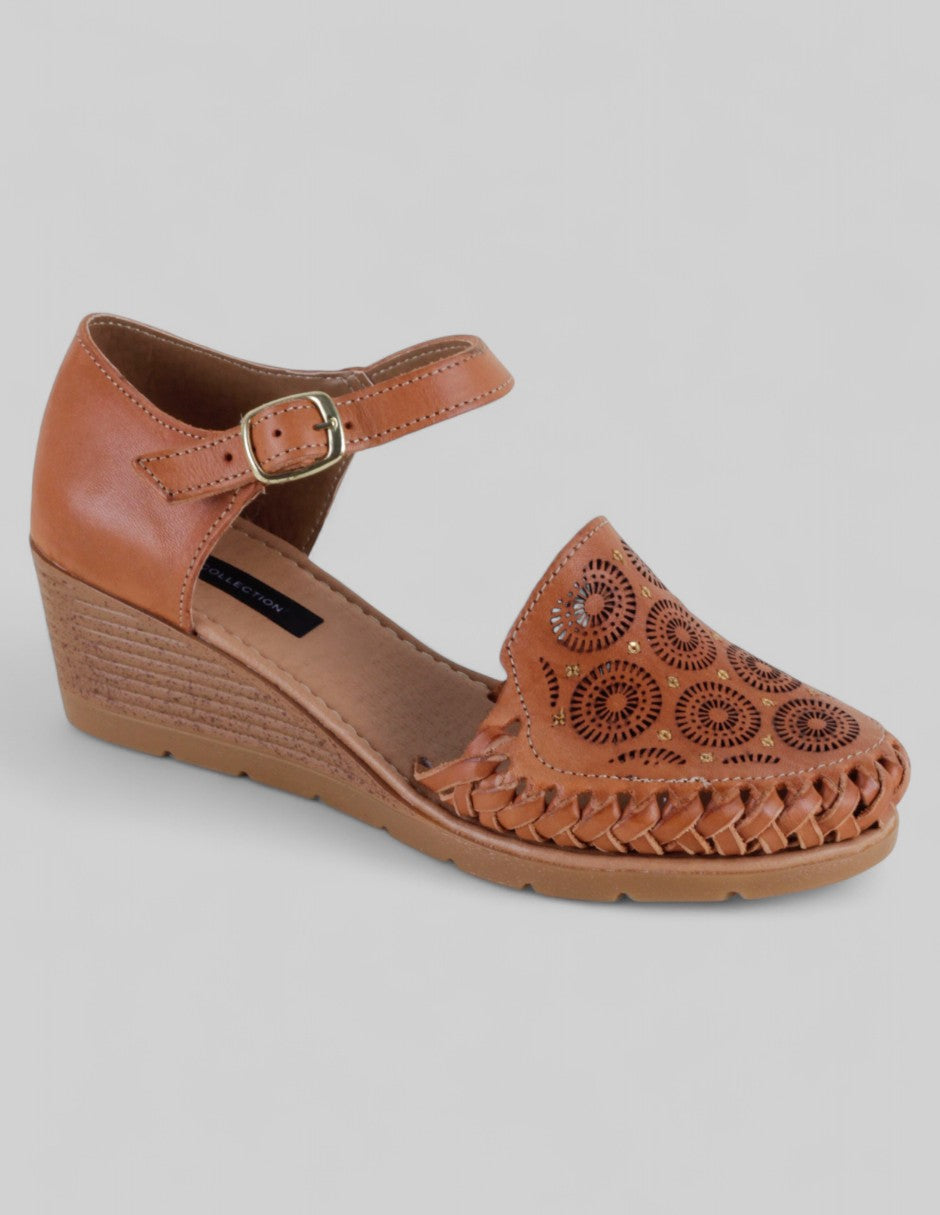 Tacón puente Exterior Piel Color Café Para Mujer De RBCOLLECTION