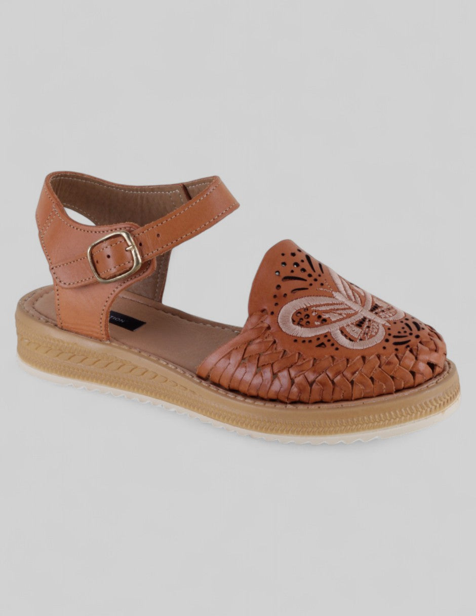 Sandalias de piso Exterior Piel Color Café Para Mujer De RBCOLLECTION