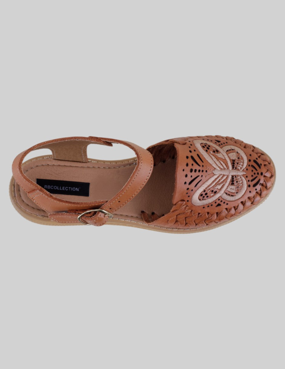 Sandalias de piso Hand made en Piel – Café