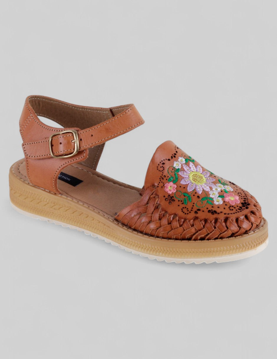 Sandalias de piso Exterior Piel Color Café Para Mujer De RBCOLLECTION