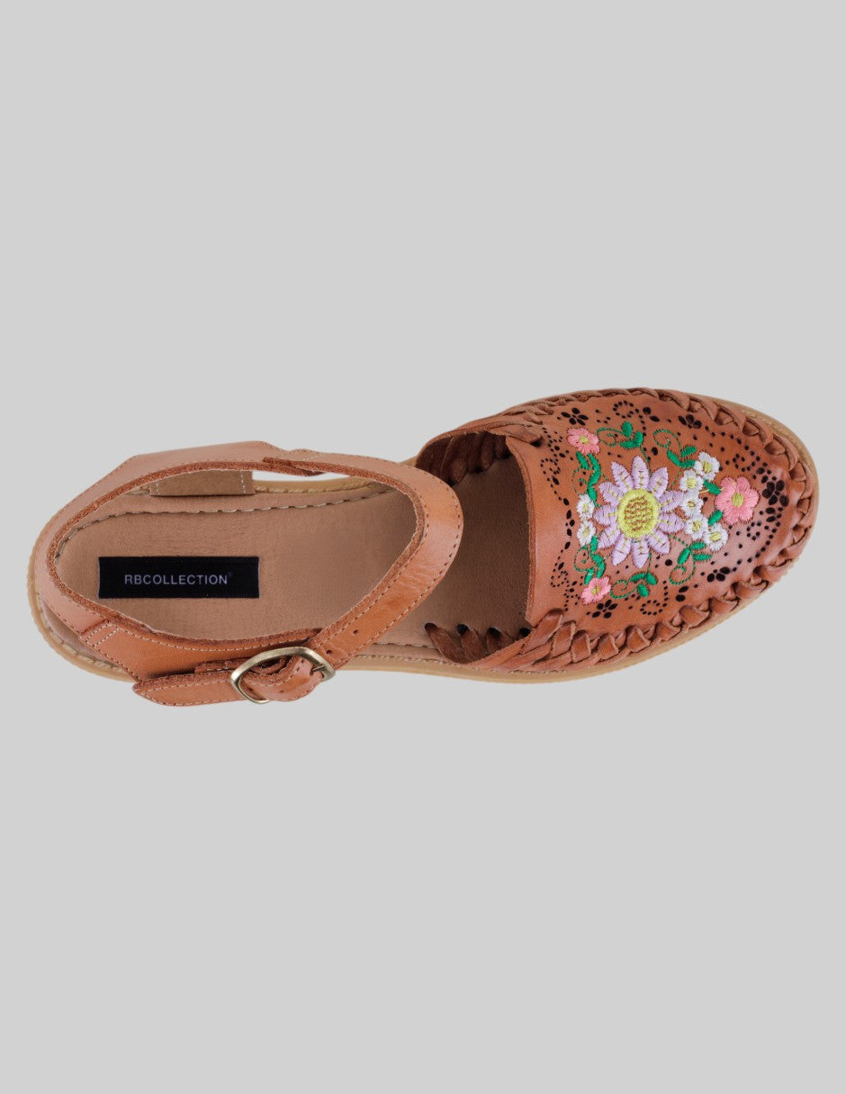 Sandalias de piso Hand made en Piel – Café