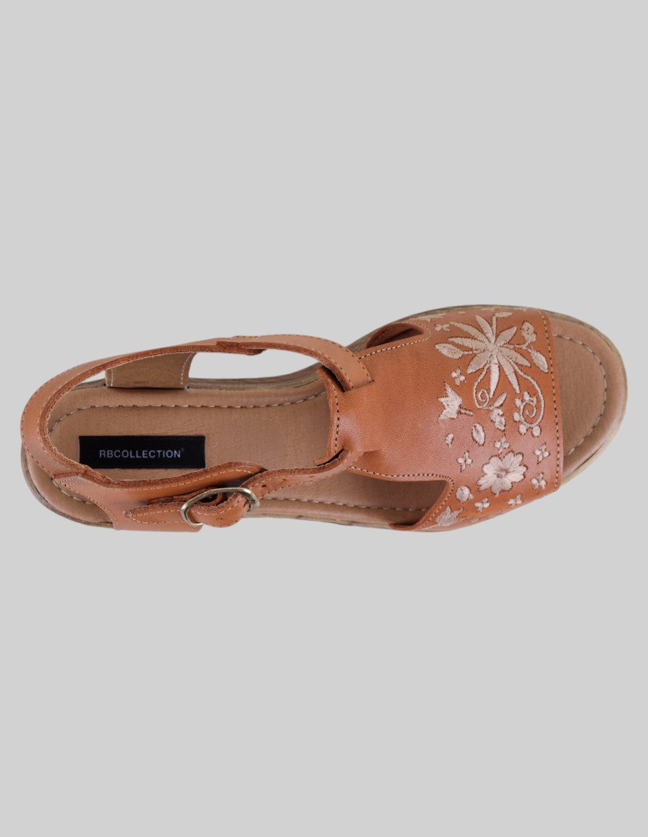 Sandalias con plataforma Hand made en Piel – Café