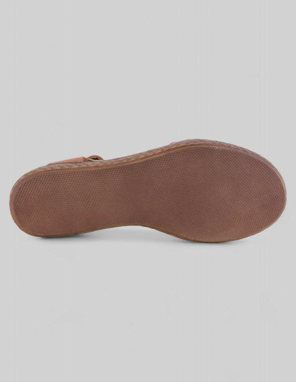 Sandalias con plataforma Hand made en Piel – Café