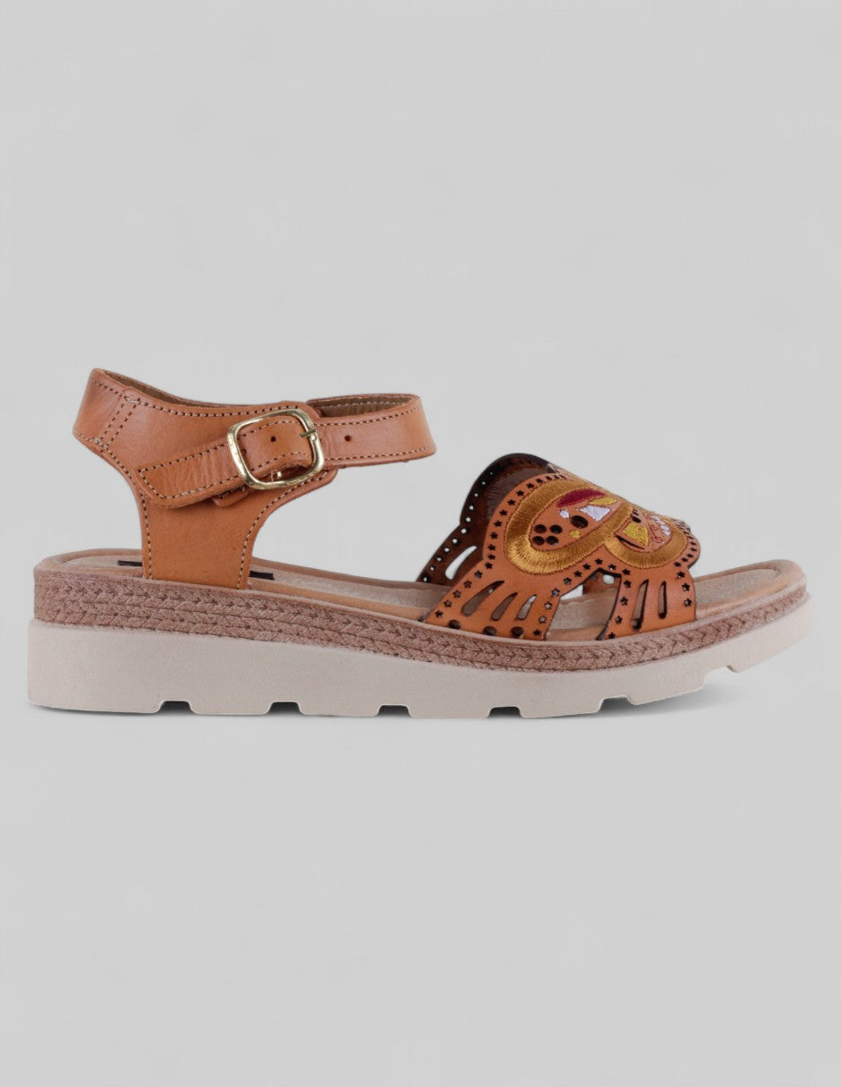 Sandalias de piso Hand made en Piel – Café