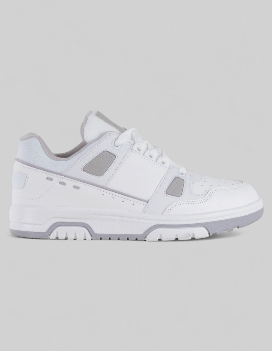 Tenis con cordones  Agle en Piel Vegana – Blanco