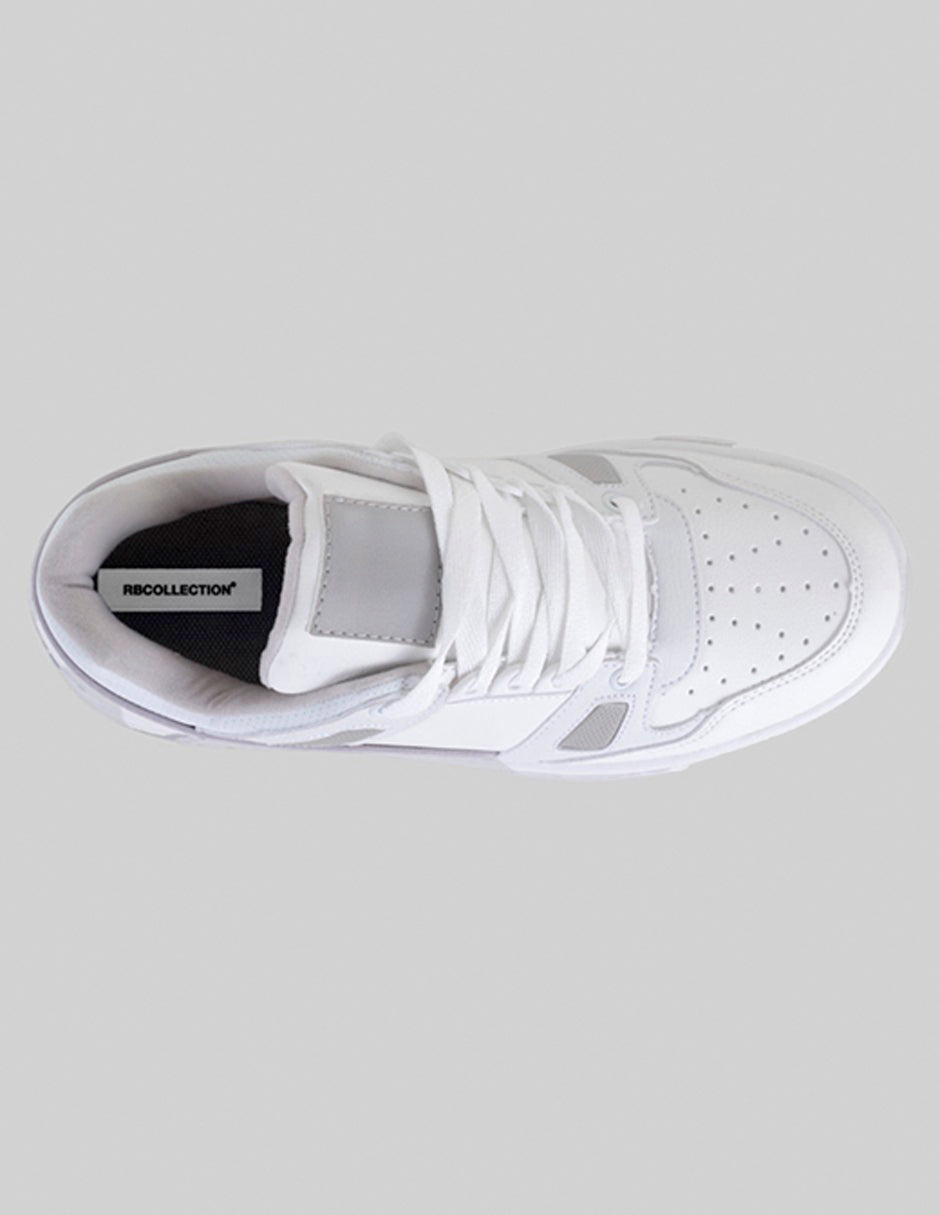 Tenis con cordones  Agle en Piel Vegana – Blanco
