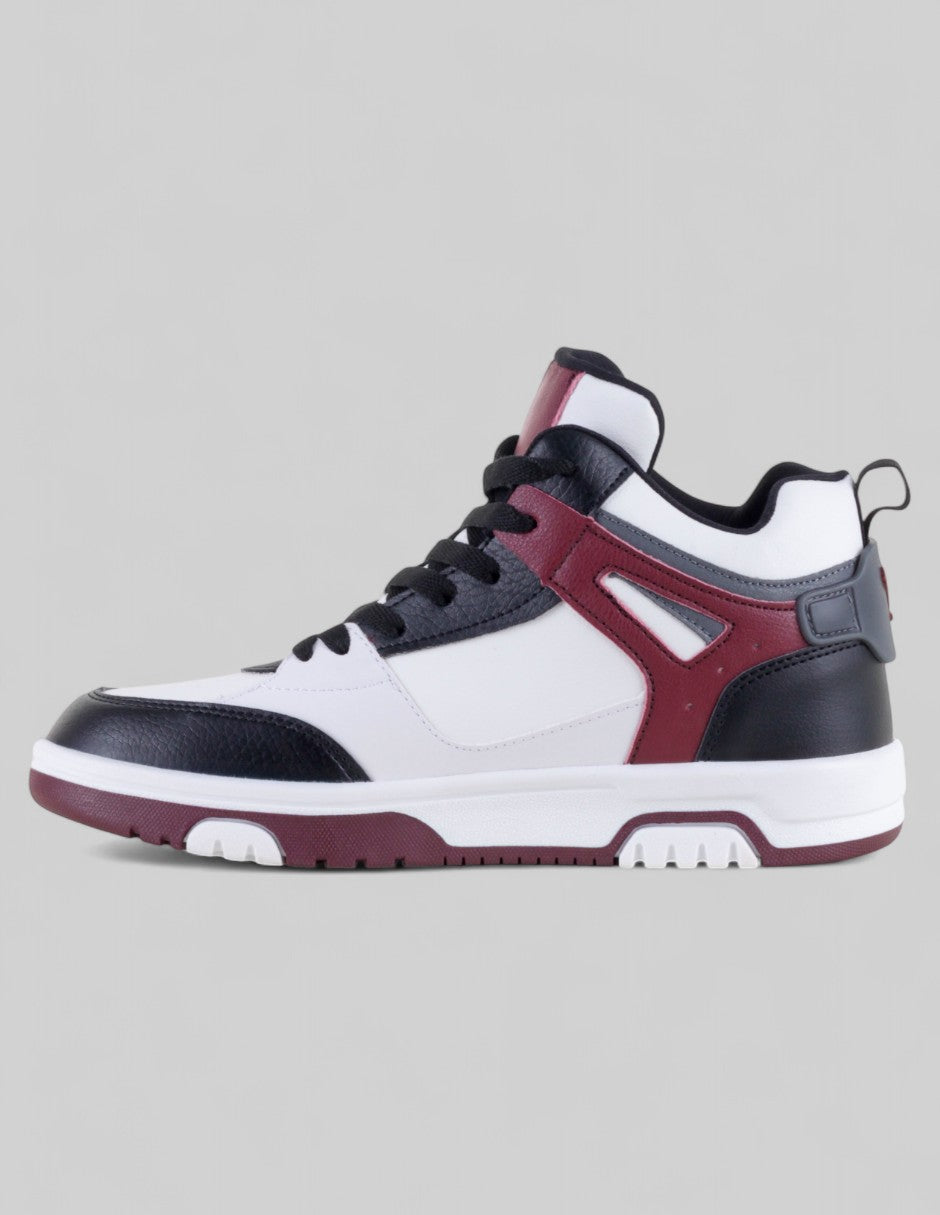 Tenis con cordones  Agle en Piel vegana – Blanco