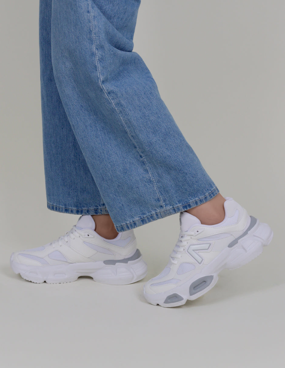 Tenis tipo deportivo  Agle en Textil – Blanco