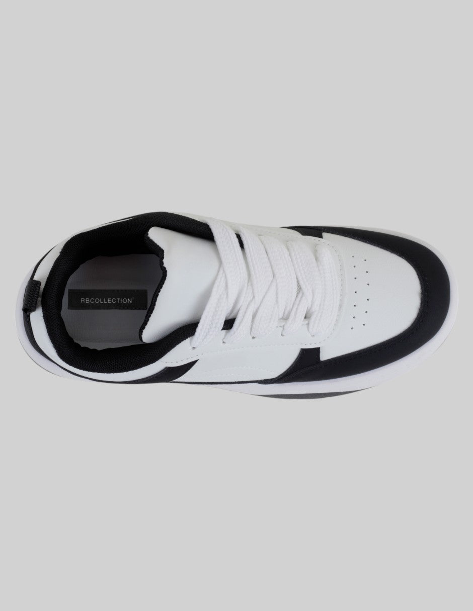 Tenis con cordones  TRX en Piel vegana – Negro