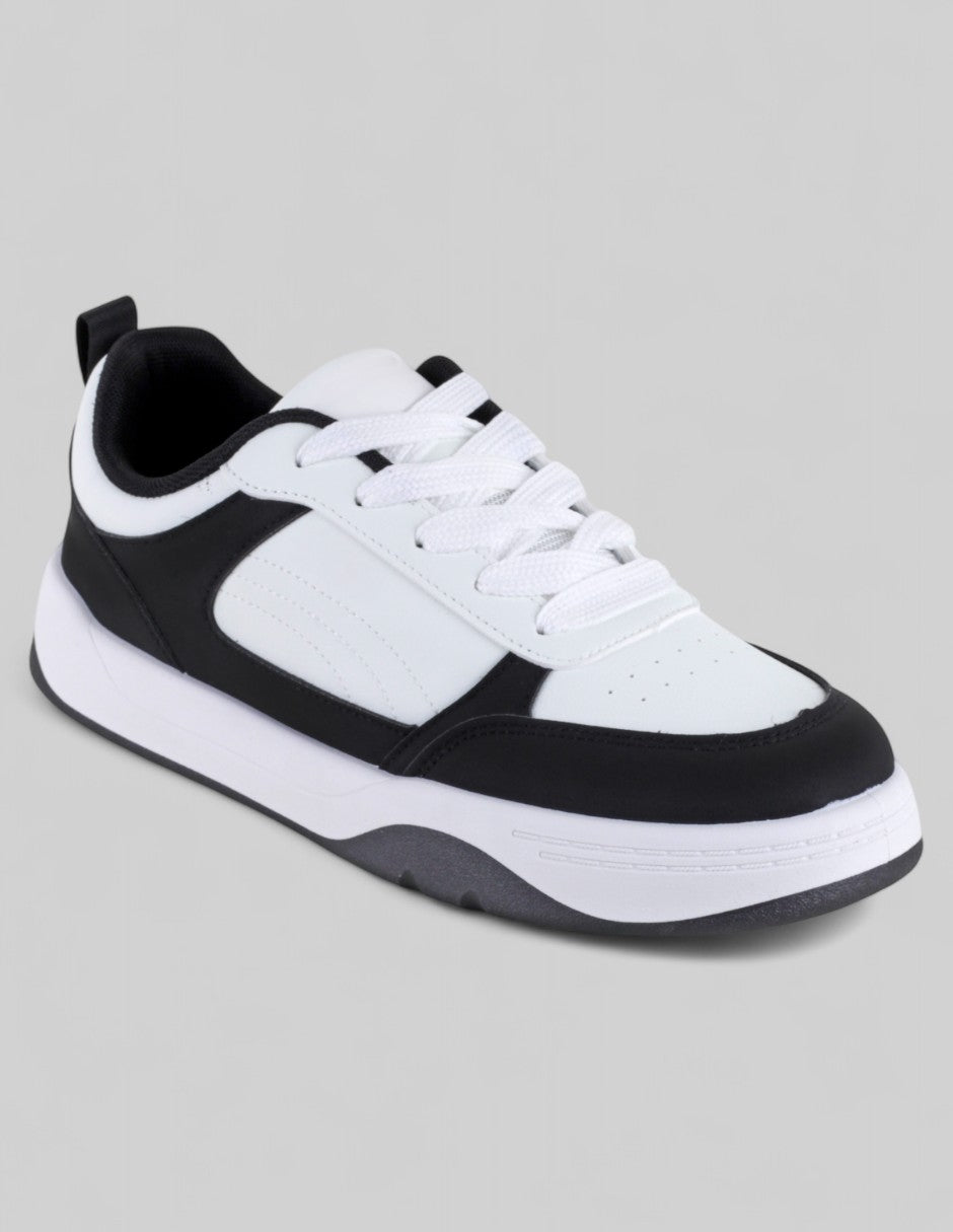 Tenis con cordones Exterior Piel vegana Color Negro Para Hombre De RBCOLLECTION